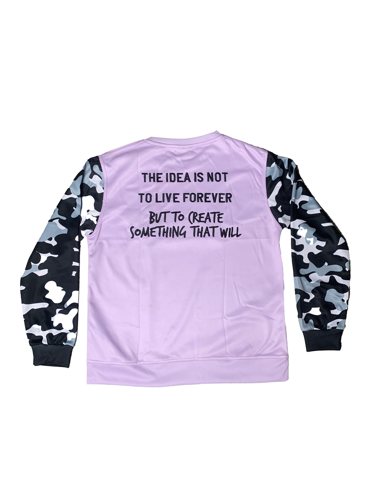 Black Camo/Lavender Drip Letter Crewneck