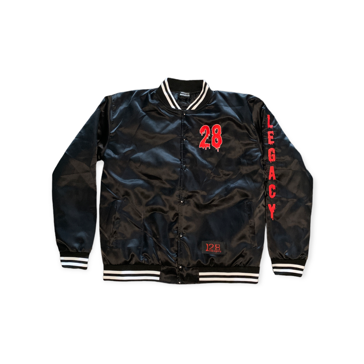 Satin Drip Letter “Robo” Varsity Jacket